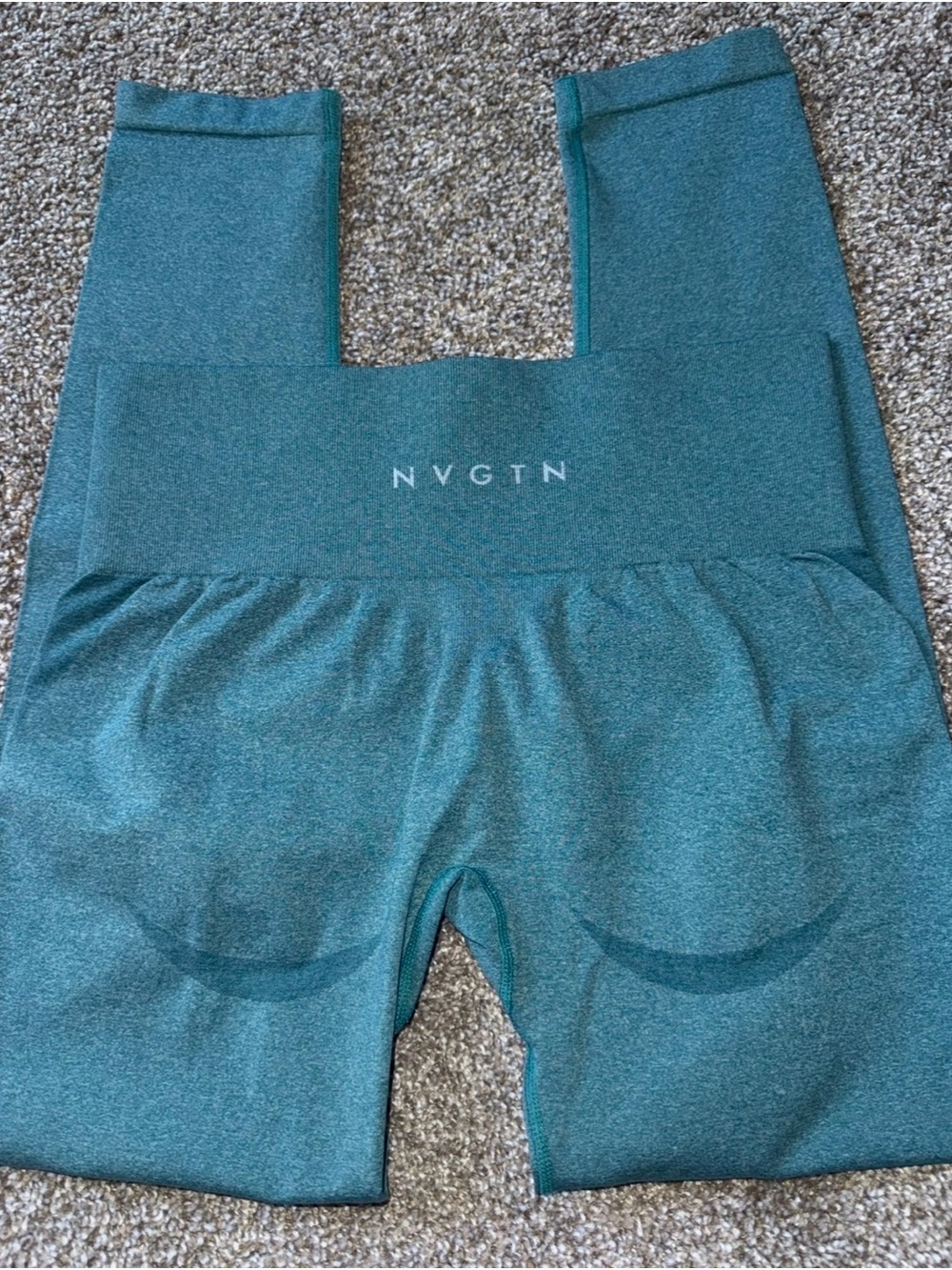 NVGTN High-Waist Seamless Contour Leggings in Teal - Picture 5 of 7